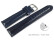 Bracelet montre à dégagement rapide cuir bleu foncé légèrement brillant coutures en zigzag 18mm 20mm 22mm 24mm