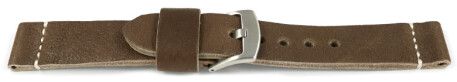 Bracelet montre à dégagement rapide vieux brun en cuir très souple modèle Bari 20mm 22mm 24mm 26mm