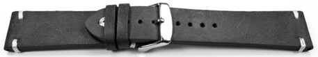 Bracelet montre à dégagement rapide cuir Modèle  Rustique noir 18mm 20mm 22mm 24mm