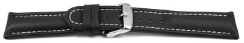 Bracelet montre  dgagement rapide cuir lisse noir...