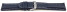 Bracelet montre à dégagement rapide cuir lisse bleu foncé surpiqué 18mm 20mm 22mm 24mm