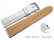 Bracelet montre à dégagement rapide remb épais grain croco blanc couture blanche 18mm 20mm 22mm 24mm