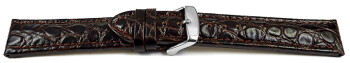 Bracelet montre à dégagement rapide cuir de veau Modèle African marron foncé 18mm 20mm 22mm 24mm