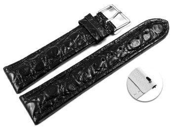 Bracelet montre à dégagement rapide cuir de veau Modèle African noir 18mm 20mm 22mm 24mm