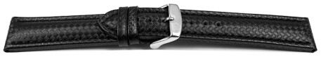 Bracelet montre à dégagement rapide Carbone noir couture noire 18mm 20mm 22mm 24mm