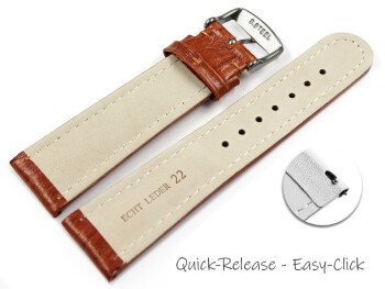 Bracelet montre à dégagement rapide Bark Cuir de veau véritable marron 18mm 20mm 22mm 24mm