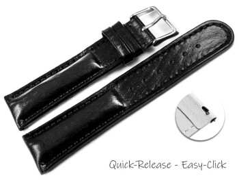 Bracelet montre à dégagement rapide Bark Cuir de veau véritable noir 18mm 20mm 22mm 24mm