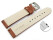 Bracelet montre à dégagement rapides cuir de veau grain croco marron clair surpiqué 18mm 20mm 22mm 24mm 26mm 28mm