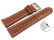 Bracelet montre à dégagement rapides cuir de veau grain croco marron clair surpiqué 18mm 20mm 22mm 24mm