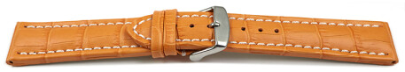 Bracelet montre à dégagement rapide cuir de veau grain croco -orange surpiqué 18mm 20mm 22mm 24mm 26mm 28mm