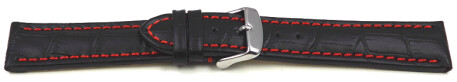 Bracelet montre à dégagement rapide cuir de veau grain croco couture rouge 18mm 20mm 22mm 24mm 26mm 28mm