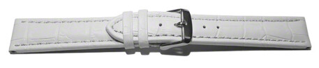 Bracelet montre à dégagement rapide cuir de veau grain croco blanc 18mm 20mm 22mm 24mm
