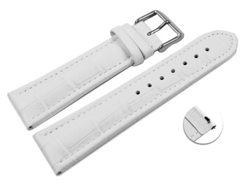 Bracelet montre à dégagement rapide cuir de veau grain croco blanc 18mm 20mm 22mm 24mm 26mm 28mm