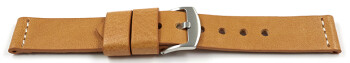 Bracelet montre à dégagement rapide haut de gamme cuir de veau marron clair naturel XL 18mm 20mm 22mm 24mm