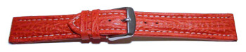 Bracelet montre à dégagement rapide requin véritable rouge surpiqué 18mm 20mm 22mm 24mm