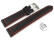 Bracelet montre à dégagement rapide cuir noir coutures rouges 18mm 20mm 22mm 24mm modèle Sportiv