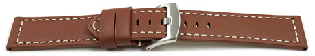 Bracelet montre à dégagement rapide cuir à boucle ardillon large cognac 18mm 20mm 22mm 24mm
