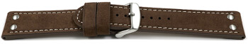 Bracelet montre à dégagement rapide buffle deau à rivets marron surpiqué 20mm 22mm 24mm