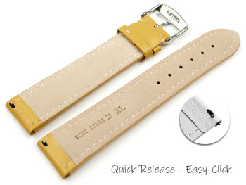 XL Bracelet montre à dégagement rapide cuir de veau grainé jaune 18mm 20mm 22mm 24mm