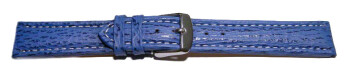 XL Bracelet montre à dégagement rapide requin véritable bleu surpiqué 18mm 20mm 22mm 24mm