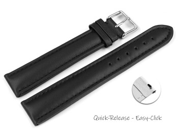 Bracelet montre à dégagement rapide cuir de veau lisse noir XL 18mm 20mm 22mm 24mm 26mm