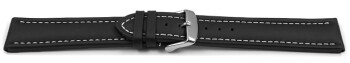 XL Bracelet montre à dégagement rapide cuir de veau lisse noir 18mm 20mm 22mm 24mm 26mm