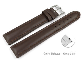 XL Bracelet montre à dégagement rapide cuir de veau lisse marron TiT 18mm 20mm 22mm 24mm 26mm