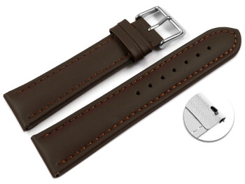 XL Bracelet montre à dégagement rapide cuir de veau lisse marron TiT 18mm 20mm 22mm 24mm 26mm