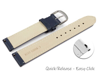 Bracelet montre à dégagement rapide bleu foncé cuir lisse de veau 13mm 15mm 17mm 19mm 21mm 23mm