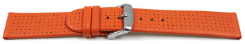 Bracelet montre à dégagement rapide dessin perforé cuir de veau orange 18mm 20mm 22mm 24mm