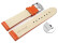 Bracelet montre à dégagement rapide cuir lisse orange couture orange 18mm 20mm 22mm 24mm