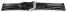 Bracelet montre à dégagement rapide cuir lisse rembourrage double noir surpiqué 18mm 20mm 22mm 24mm