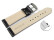 Bracelet montre à dégagement rapide cuir lisse rembourrage double noir surpiqué 18mm 20mm 22mm 24mm