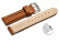 Bracelet montre à dégagement rapide cuir lisse rembourrage double marron clair 18mm 20mm 22mm
