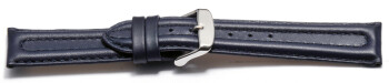 Bracelet montre à dégagement rapide cuir lisse rembourrage double bleu foncé 18mm 20mm 22mm