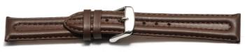 Bracelet montre à dégagement rapide cuir lisse rembourrage double marron foncé 18mm 20mm 22mm
