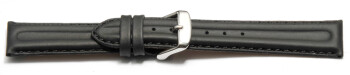 Bracelet montre à dégagement rapide cuir imperméabilisé rembourrage double noir 16mm 18mm 20mm