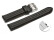 Bracelet montre à dégagement rapide cuir imperméabilisé rembourrage double noir 16mm 18mm 20mm