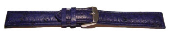 Bracelet montre à dégagement rapide Autruche véritable bleu foncé 18mm 20mm 22mm 24mm