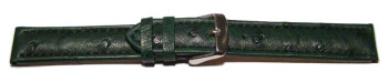 Bracelet montre à dégagement rapide Autruche véritable vert foncé 18mm 20mm 22mm 24mm