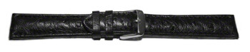 Bracelet-montre Autruche véritable noir 18mm 20mm...