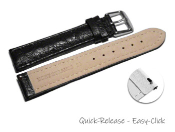 Bracelet-montre Autruche véritable noir 18mm 20mm 22mm 24mm