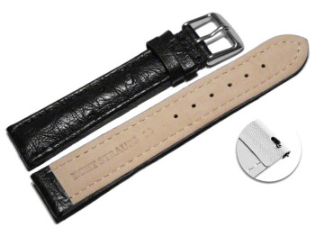 Bracelet-montre Autruche véritable noir 18mm 20mm...
