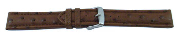 Bracelet montre à dégagement rapide Autruche véritable marron foncé 18mm 20mm 22mm 24mm