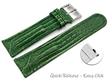 Bracelet montre à dégagement rapide cuir de veau véritable téju vert 18mm 20mm 22mm 24mm