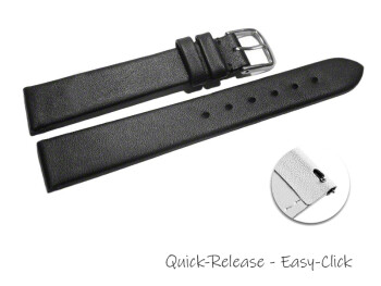 Bracelet montre à dégagement rapide noir lisse 12mm 14mm 16mm 18mm 20mm 22mm