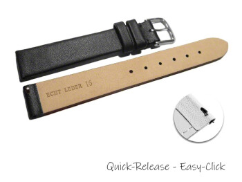 Bracelet montre à dégagement rapide noir lisse 12mm 14mm 16mm 18mm 20mm 22mm
