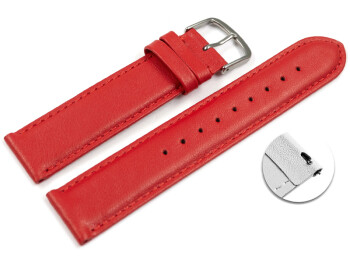 Bracelet montre à dégagement rapide cuir veau de qualité supérieur souple rouge 12-26 mm