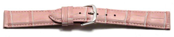 Bracelet montre à dégagement rapide cuir de veau grain croco rose