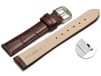 Bracelet montre à dégagement rapide cuir de veau grain croco bordeaux